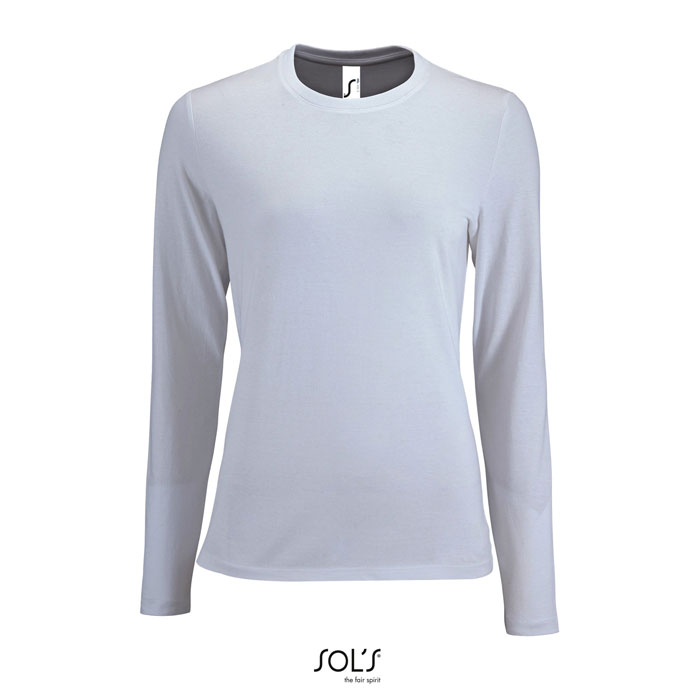 Tee-shirt publicitaire manches longues Femme 190g Blanc 1